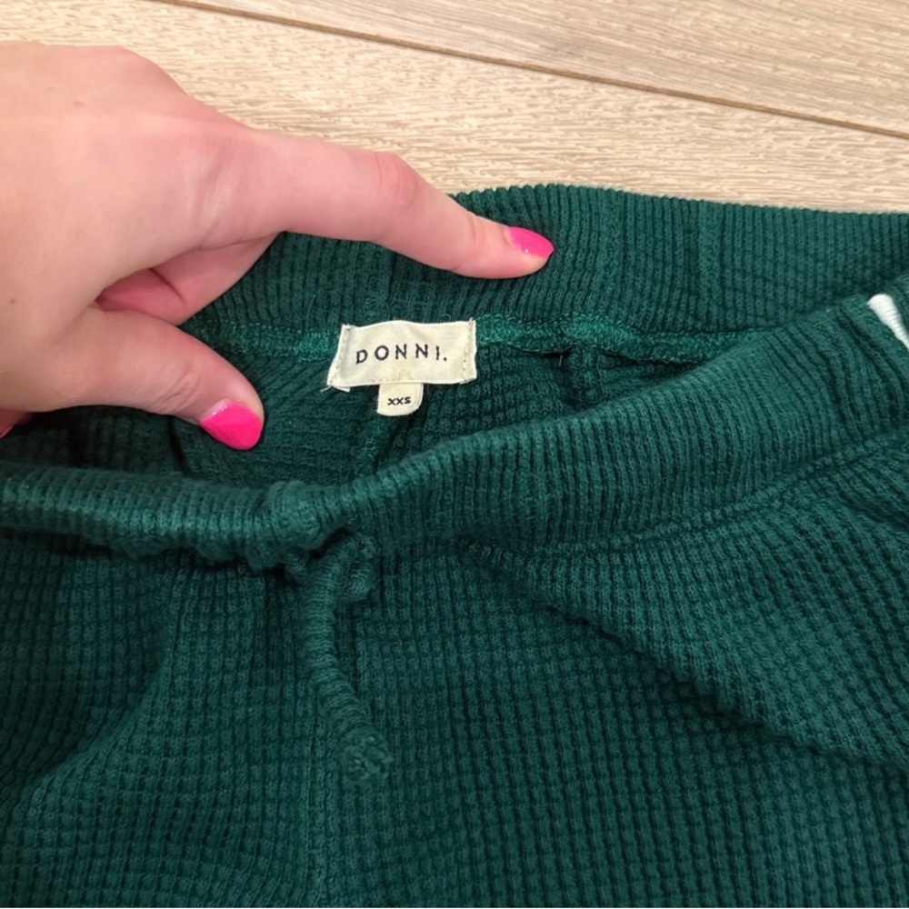 Donni Thermal Green Cropped Stripe Pants XXS - Picture 4 of 11